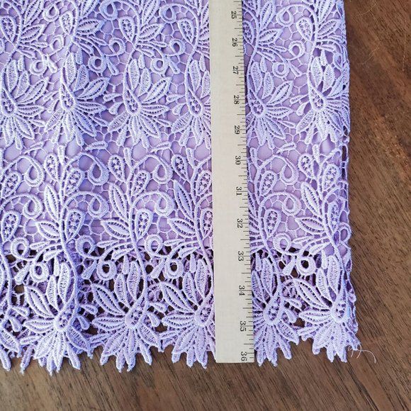 Rubber Ducky Lavender Tatting Lace Sleeveless V Neck Sheath Dress - Picture 10 of 11